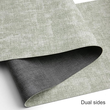 Table Runners 72 Inches Long, Dual-Sided Faux Leather Farmhouse Table Runner Waterproof Non-Slip for Living Room Party Home Decor Holiday Decorations(Gray Grass Green, 12 x 72 Inch)