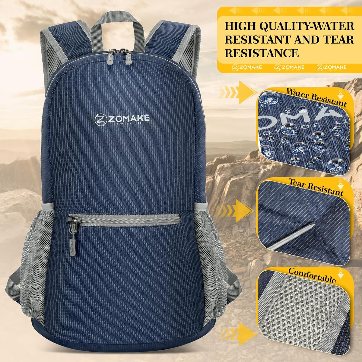 ZOMAKE Ultra Lightweight Hiking Backpack 20L - Packable Small Backpacks Water Resistant Daypack for Women Men(Royal Blue)