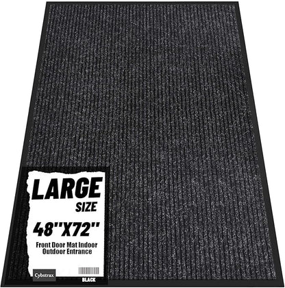 Front Door Mat Indoor Outdoor Entrance, 48" x 72" Dirt Resistant and Absorbent Door Mat, TPR Backing Non-Slip Doormats, Easy to Clean, Low Profile Welcome Floor Mat for Outside Entry