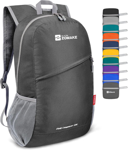 ZOMAKE Lightweight Packable Backpack 20L, Foldable Backpacks Small Daypack for Hiking Water Resistant Day Bag for Travel