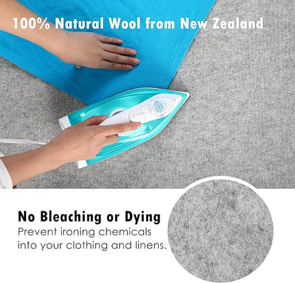 Wool Pressing Mat for Quilting - 22x60 XL Extra Large Felt Ironing Pad 3/8" Thick, 100% Wool Heat Resistant for Ironing, Sewing, Cutting on Ironing Board, Tabletop, Dryer, Countertop