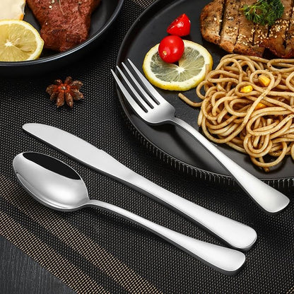 40-Piece Silverware Set, CXJY Stainless Steel Flatware Cutlery Set Service