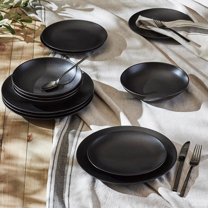 Porto by Stone Lain Semplice 12-Piece Premium Kitchen & Dining Dinnerware Set