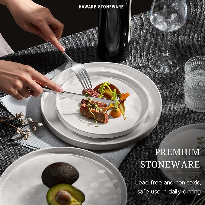 HaWare Dinnerware Sets, 6-Piece Plates and Bowls Set