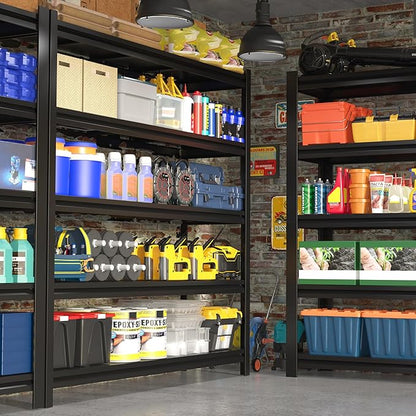 84“H Garage Shelving Heavy Duty Storage Shelves 3000 LBS Adjustable 5 Tier Metal Shelving Uints and Storage for Garage, Warehouse, Commercial, 48" W x 24" D x 84" H