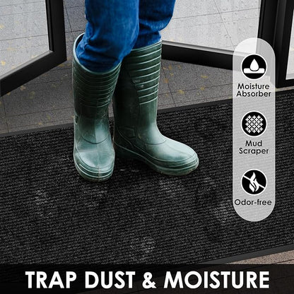 3′ x 44′ Front Door Mat Indoor Outdoor Entrance, Commercial Floor Mat Heavy Duty Dirt Trapper Entryway Doormat, Custom Size Non Slip Rubber Backing Welcome mat, Door Mat for High Traffic Area