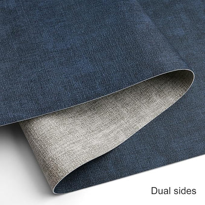 Table Runners 55 Inches Long, Dual-Sided Faux Leather Farmhouse Table Runner Waterproof Heatproof Non-Slip for Living Room Party Home Decor Holiday Decorations(Gray Blue, 12 x 55 Inch)