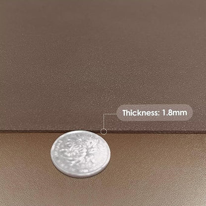 Leather Table Cover,1.8mm Thick,40x40 Inch Table Protector,Table Protector for Dining Room Table,Dining Table Cover,Table Cover Protector.(Mud Color+Champagne Gold,40x40)