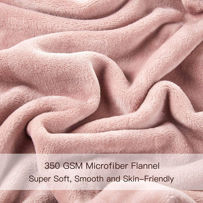 Surii Home Luxury Microfiber Flannel Blanket, Super Soft, Warm, Cozy, Fluffy, and Breathable, Perfect Throws for Bed, Couch, Sofa, for All Season Use. 350GSM Travel Size 50x60 Inches(Sepia Rose)