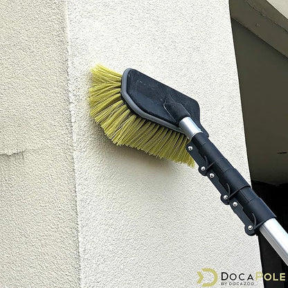 DOCA Scrub Brush Attachment for Long Handle Extension Pole - Outdoor Broom and Scrubbing Brush for House Floor, Deck, Patio, Car - Hard Brush