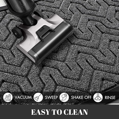 Yimobra 72x24 Indoor Outdoor Runner Rug, Heavy-Duty Waterproof Entrance Mat for High Traffic Areas, Commercial Grade Welcome Door Mat, Easy Clean, Mix Grey