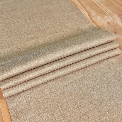NEWISHER Farmhouse Rustic Table Runner Solid Flaxen Rectangular Table Runners Faux Linen Table Runner for Everyday Use Kitchen Dining Party Table 13x72 Inch