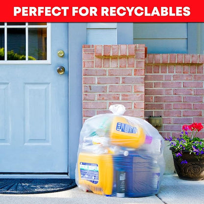 Tasker 30-33 Gallon Clear Trash Bags Heavy Duty (Mega ValuePack 250 Bags) Large Plastic Bags, Great for Recycling 30 Gallon - 32 Gallon - 35 Gallon. Clear Large Trash Bags