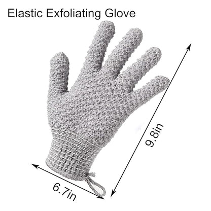 Bath Exfoliating Gloves - 2 Pairs of Lengthened and Large Scrubbing Gloves for Shower, Spa, and Massage - Perfect for Exfoliating Body, Face, Hands, and Feet(2 paris gary)