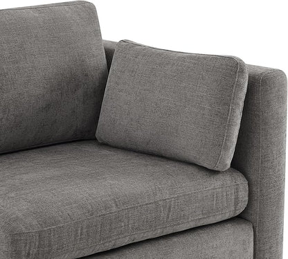 CHITA Oversized Modular Sectional Sofa Set, FSC Certified L Shaped Couch with Reversible Chaise,Modular Sectional Couch for Living Room,112 inch Width, 4 Seat Modular Sofa with Storage Ottoman, Grey