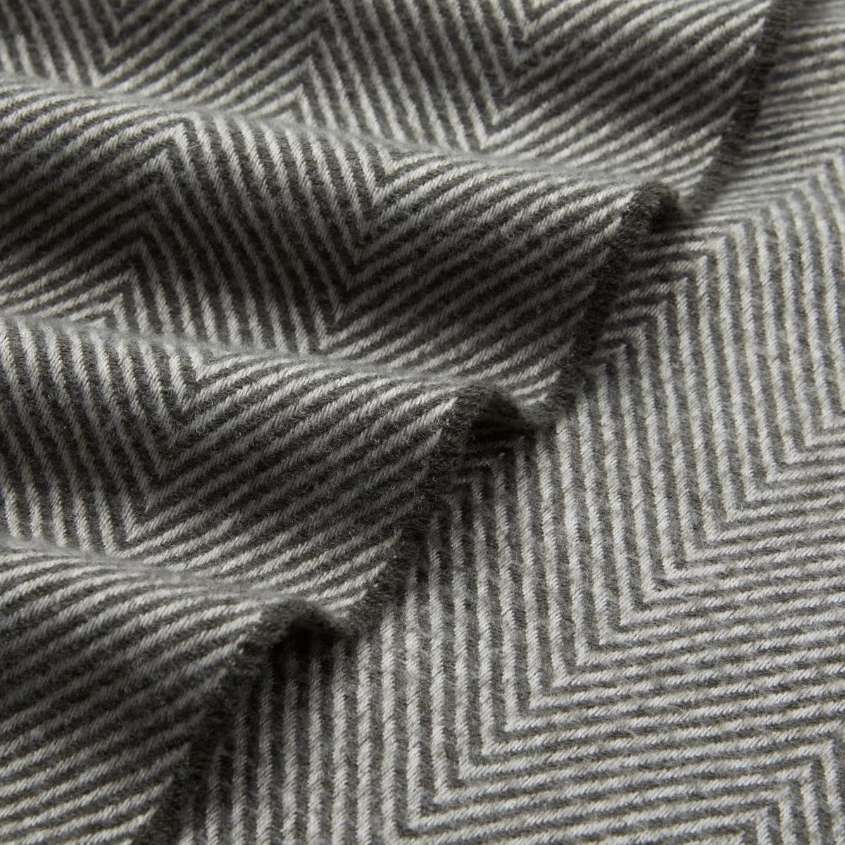 Amazon Basics Cozy Room Décor Throw Blanket, Lightweight, Recycled Polyester, Dark Gray and Light Gray Herringbone, 50"x 60"