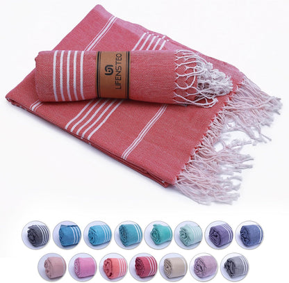 Oversized Sand Resistant Prewashed Turkish Cotton Quick Drying, Compact, Lightweight Beach, Bath, Pool, Gym, Yoga Towel - 40x71 inch