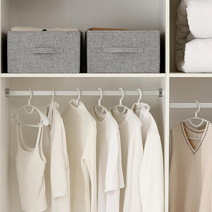 Linen Folding Storage Bins, 3 Pack Large Storage Baskets, Washable, Clothing Storage Bins with Handle, Closet Organizer for Storage Sweater,Sheets(dark grey, 18½"x13½"x8½")