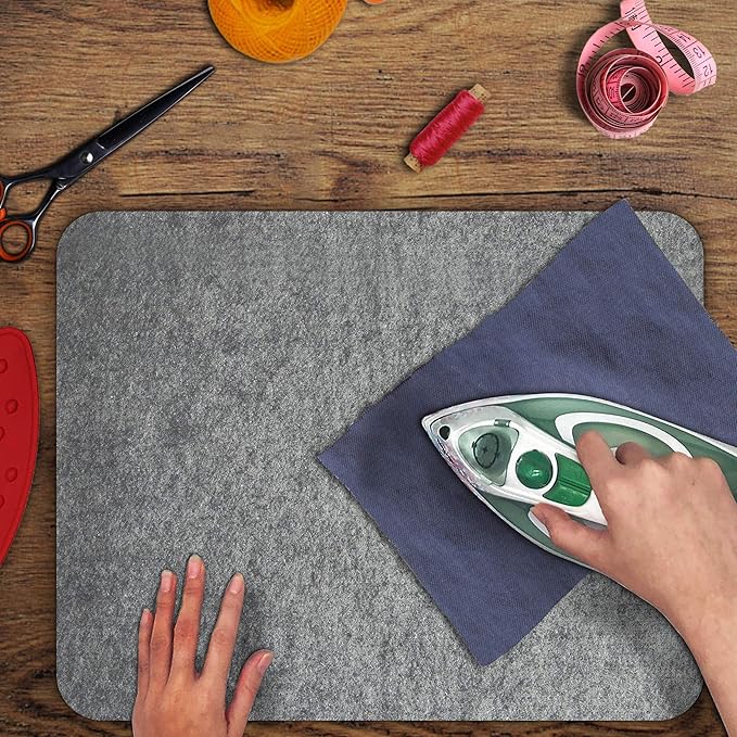 ZOMONETI 18" x 14" Wool Pressing Mat 100% New Zealand Felted Wool Ironing Mat Pad Blanket for Quilter, Sewing, Quilting Supplies and Notions