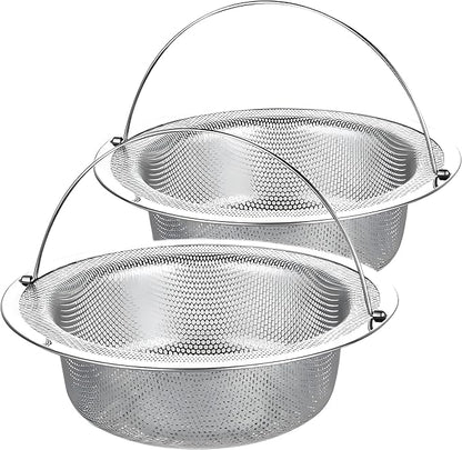 2 Pack Stainless Steel Sink Strainer Basket, Fine Mesh Drain Protector for Kitchen, Anti-Clog Rustproof Design, Dishwasher Safe Heavy Duty