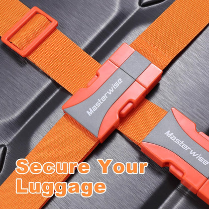 Buckle Straps with Clips, Adjustable Nylon Strap with Buckle, Packing Straps, Orange (79”, 4pcs)