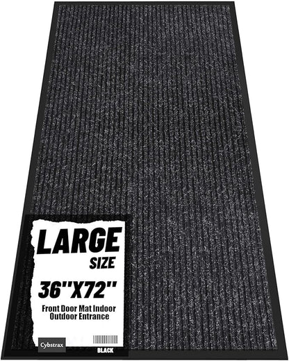 Front Door Mat Indoor Outdoor Entrance, 36" x 72" Dirt Resistant and Absorbent Door Mat, TPR Backing Non-Slip Doormats, Easy to Clean, Low Profile Welcome Floor Mat for Outside Entry