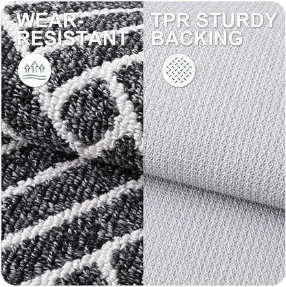 OLANLY Runner Indoor Door Mat, 47x23 Inch, Dirt Resistant and Absorbent, Non-Slip Rubber Backing Floor Mats, Easy Clean Low-Profile Doormat for Entryway, Front Door, and Inside Entrance, Black