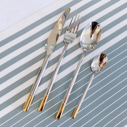 Silverware Set Service for 12, IKXO 48-Piece Modern Stainless Steel Flatware