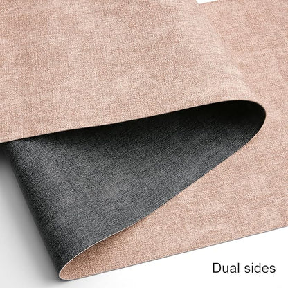 Table Runners 94 Inches Long, Dual-Sided Faux Leather Farmhouse Table Runner Waterproof Heatproof Non-Slip for Living Room Party Home Decor Holiday Decorations(Gray Pink, 12 x 94 Inch)