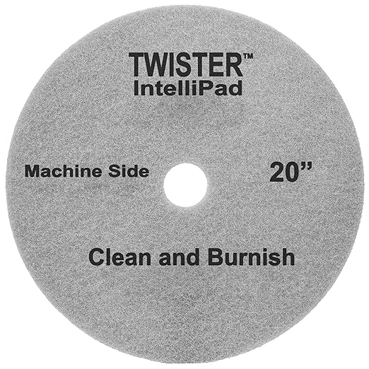 Diversey DDT800353 TASKI Twister Intellipad Diamond Coated Floor Machine Cleaning Pad, Made in USA, Burnish to High Super Gloss Finish, Grey/Brown, 20-inch (Pack of 2)