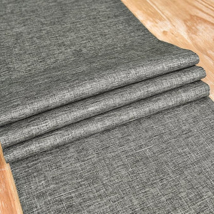 NEWISHER Farmhouse Rustic Table Runner Dark Grey Rectangular Table Runners Faux Linen Table Runner for Everyday Use Kitchen Dining Party Table 13x48 Inch