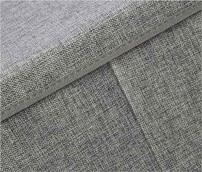 Amazon Basics Foldable Burlap Cloth Cube Storage Bin with Lid, Stackable and Sturdy, Gray, Set of 2